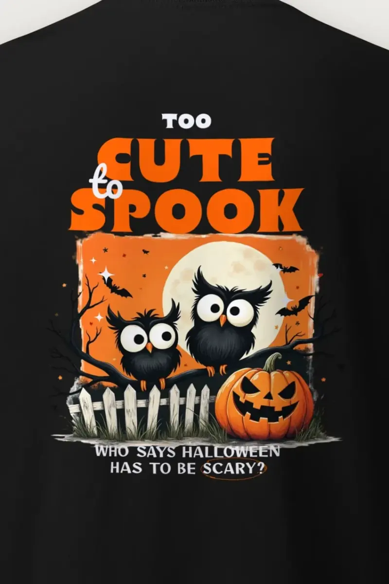 "Too Cute To Spook" Heavyweight Unisex Crewneck T-shirt