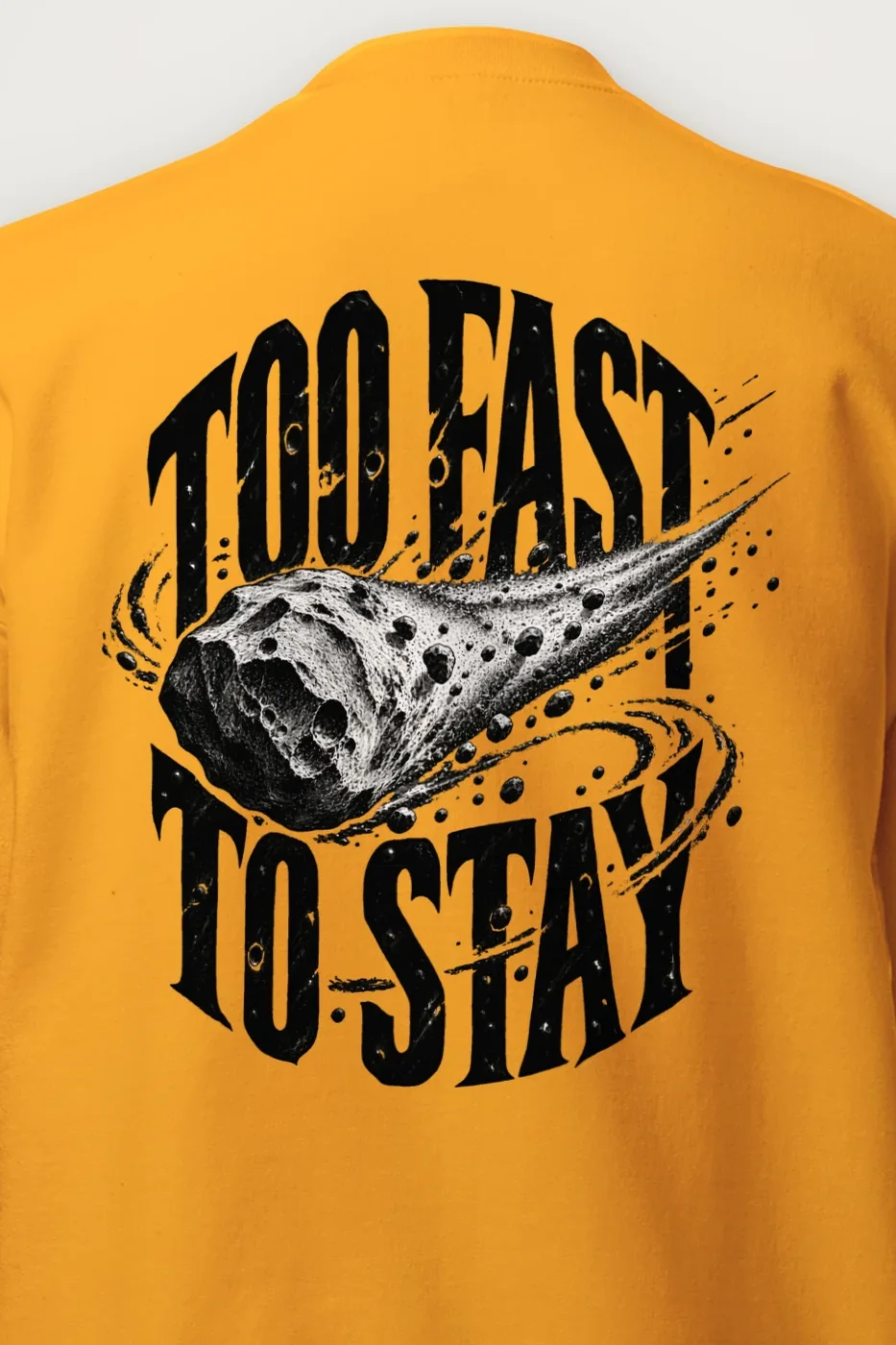 "Too Fast to Stay" Heavy Blend Unisex Crewneck Sweatshirt - the graphic up close