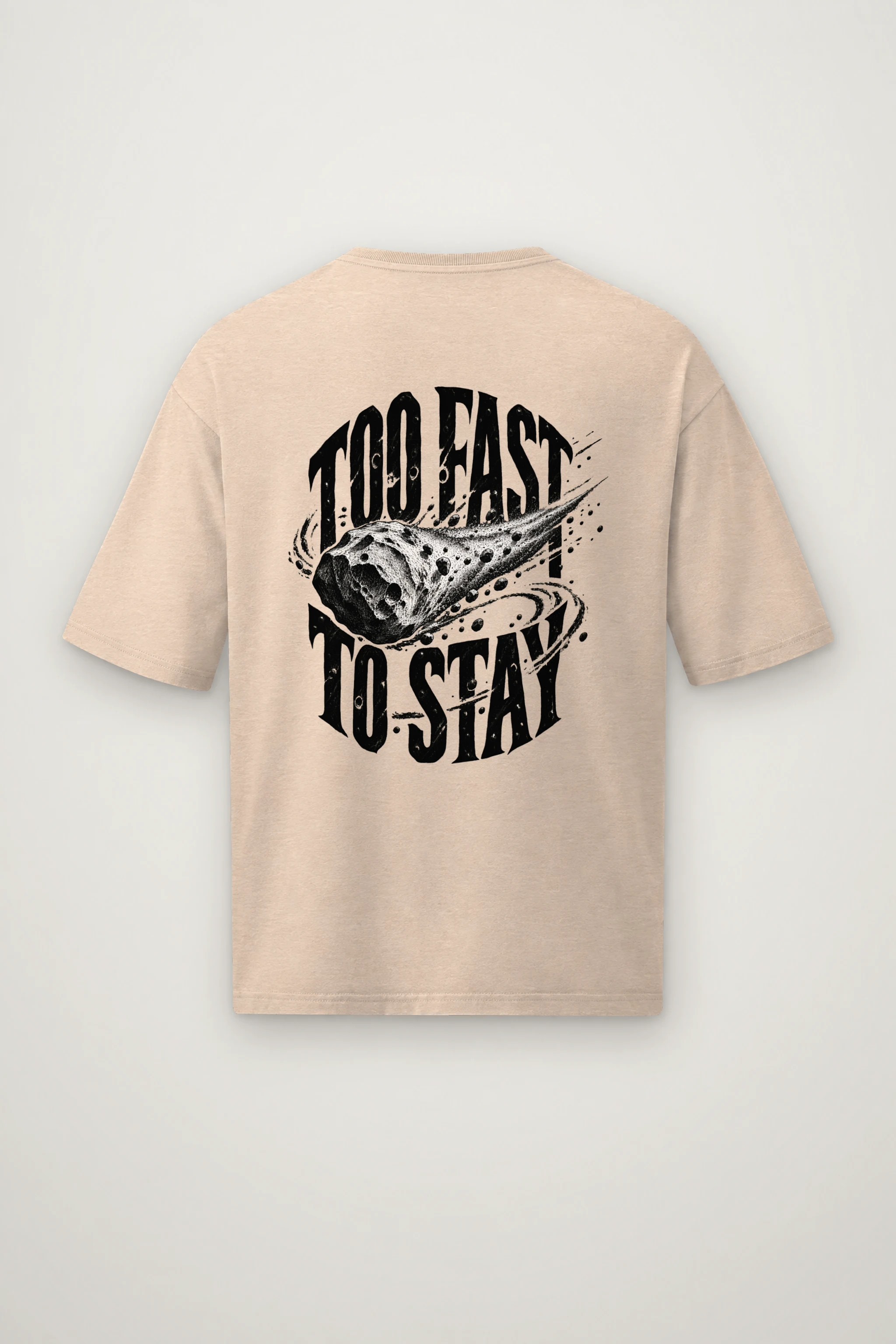 "Too Fast to Stay" Men's Oversized Heavyweight Crewneck T-Shirt