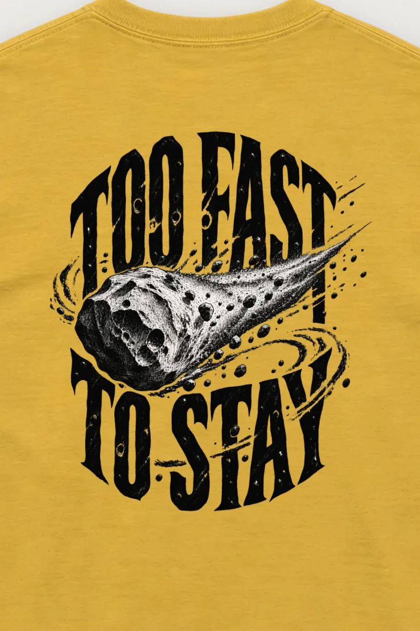 "Too Fast To Stay" Unisex Longsleeve T-shirt - the graphic up close