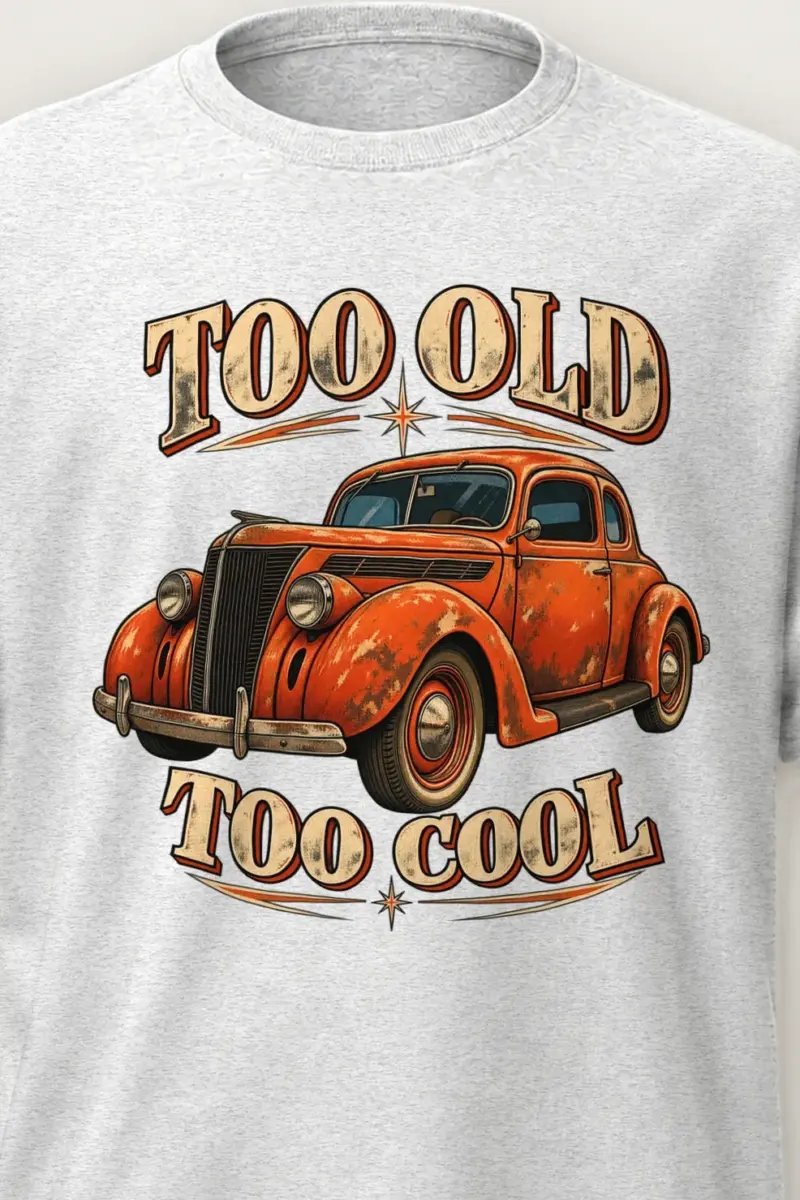 "Too Old Too Cool" Heavyweight Unisex Crewneck T-shirt