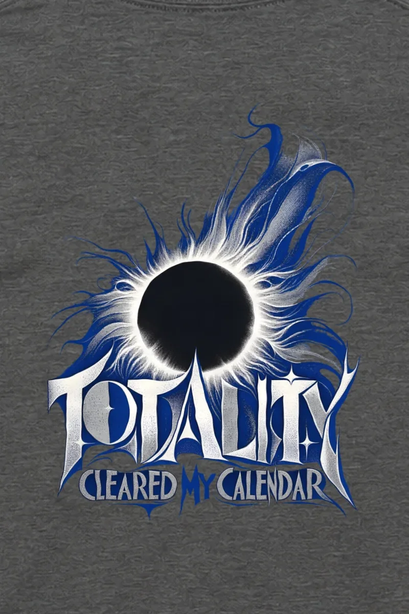 "Totality Cleared My Calendar" Unisex Longsleeve T-shirt - the graphic up close