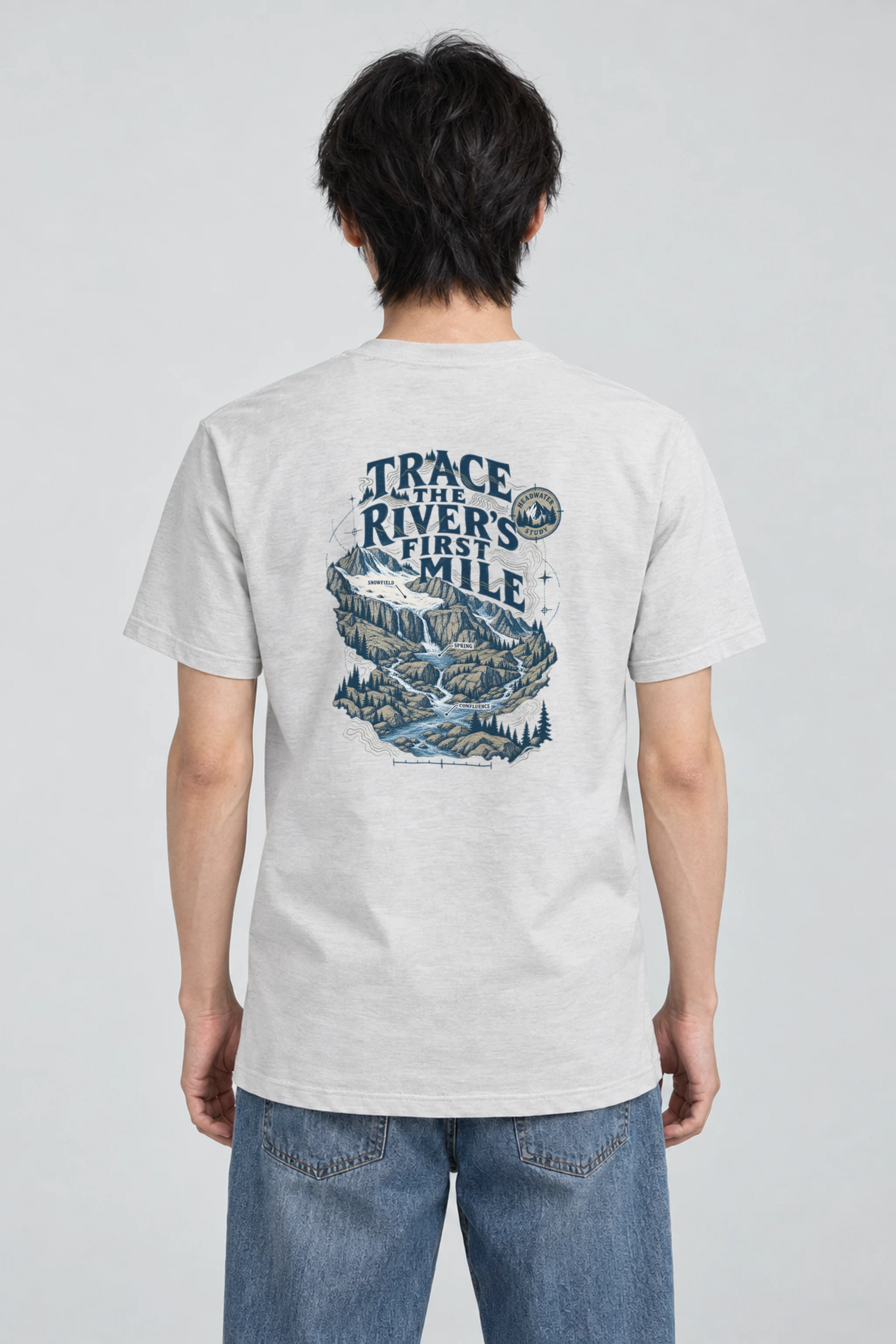 "Trace the River's First Mile" Heavyweight Unisex Crewneck T-shirt