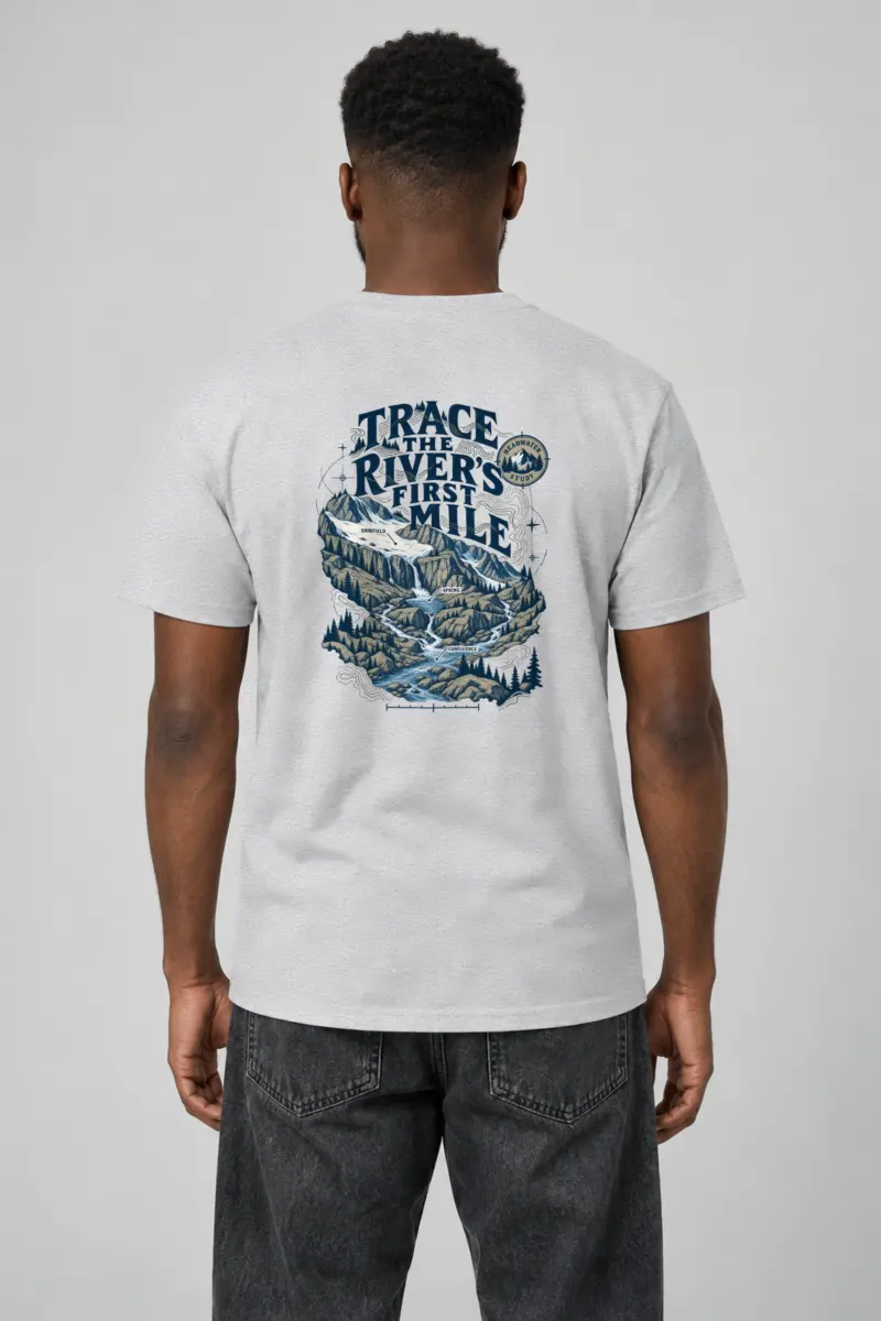 "Trace the River's First Mile" Heavyweight Unisex Crewneck T-shirt