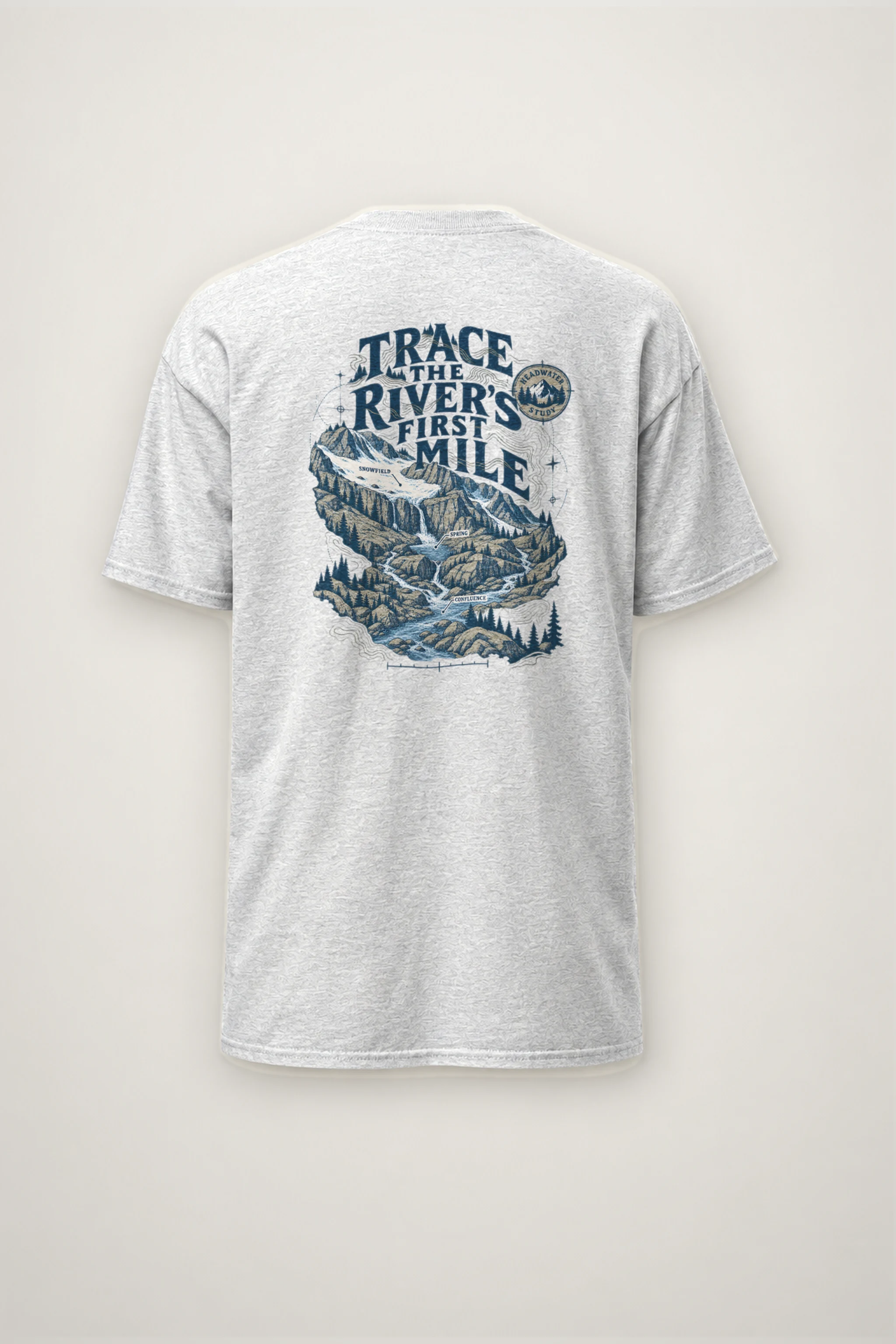"Trace the River's First Mile" Heavyweight Unisex Crewneck T-shirt