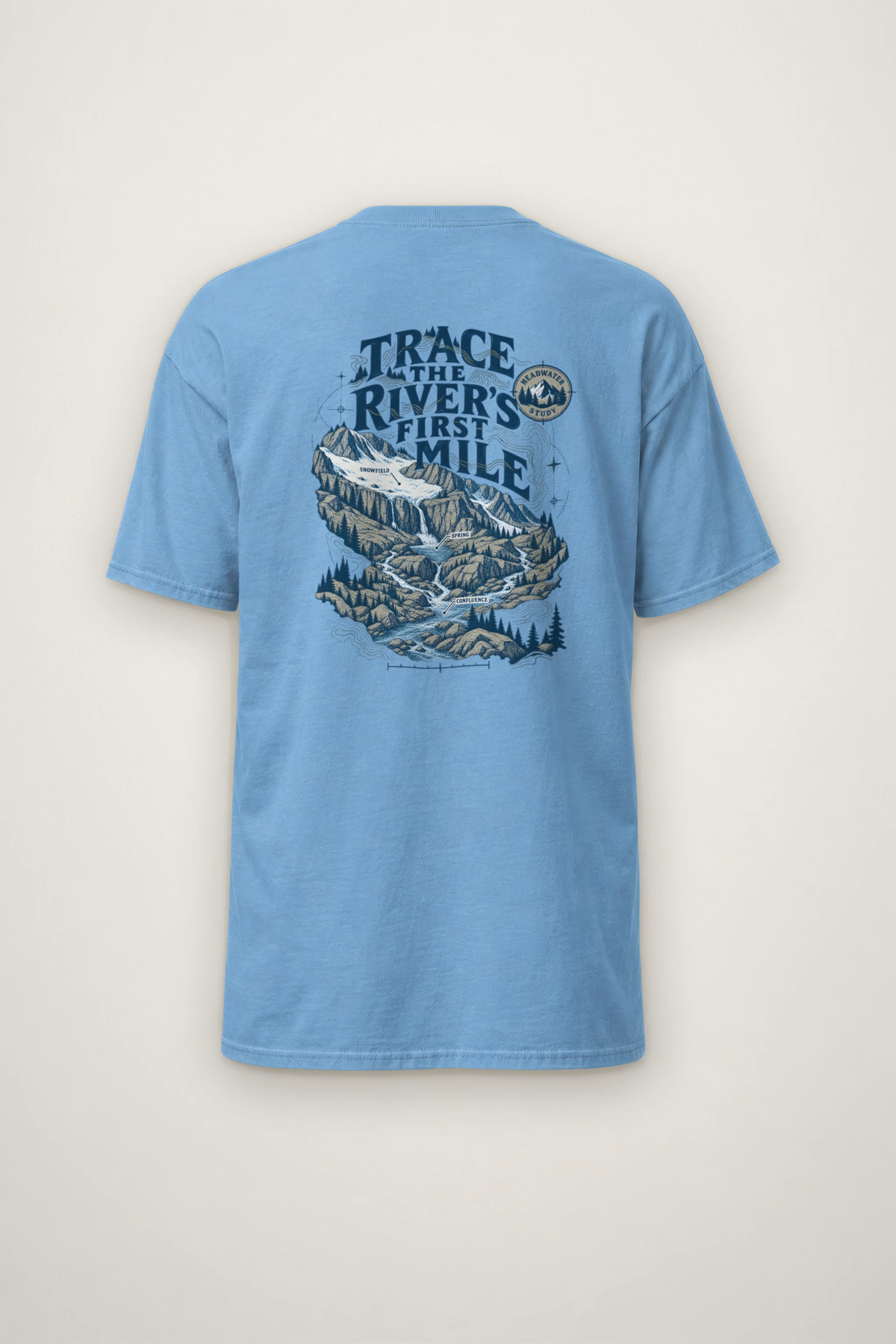 "Trace the River's First Mile" Heavyweight Unisex Crewneck T-shirt