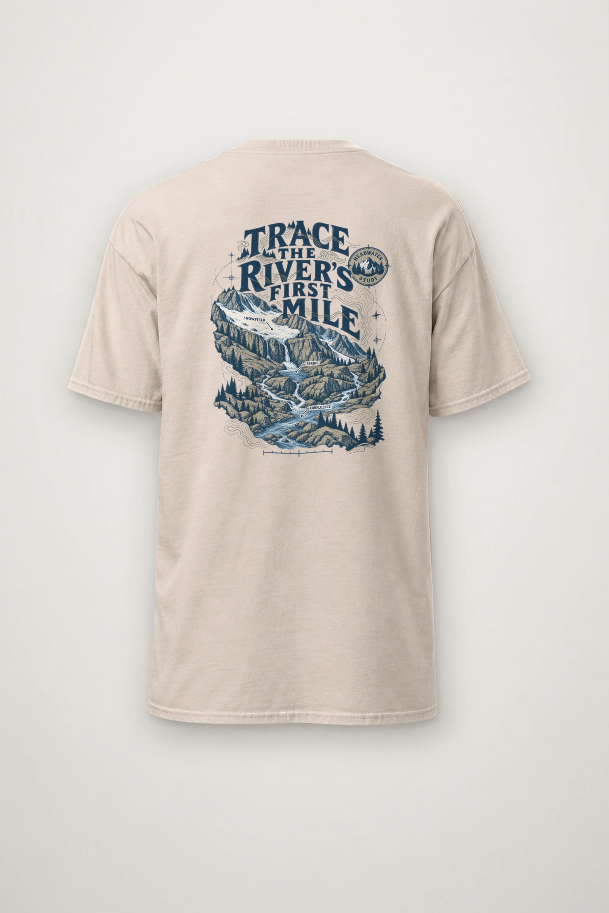 "Trace the River's First Mile" Heavyweight Unisex Crewneck T-shirt