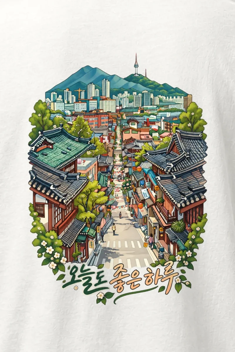 "Traditional Neighborhood Street" Heavyweight Unisex Crewneck T-shirt