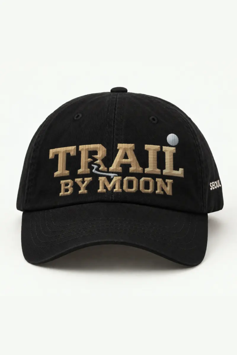 "Trail by Moon" Classic Dad Hat · Embroidered — black/cap-front