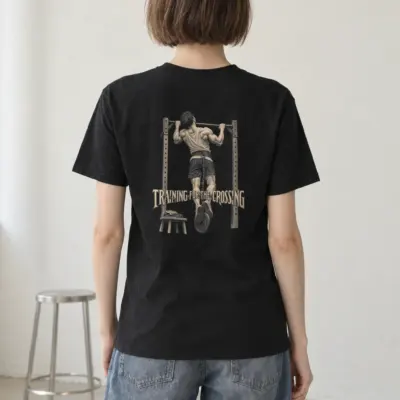 "Training for the Crossing" Heavyweight Unisex Crewneck T-shirt