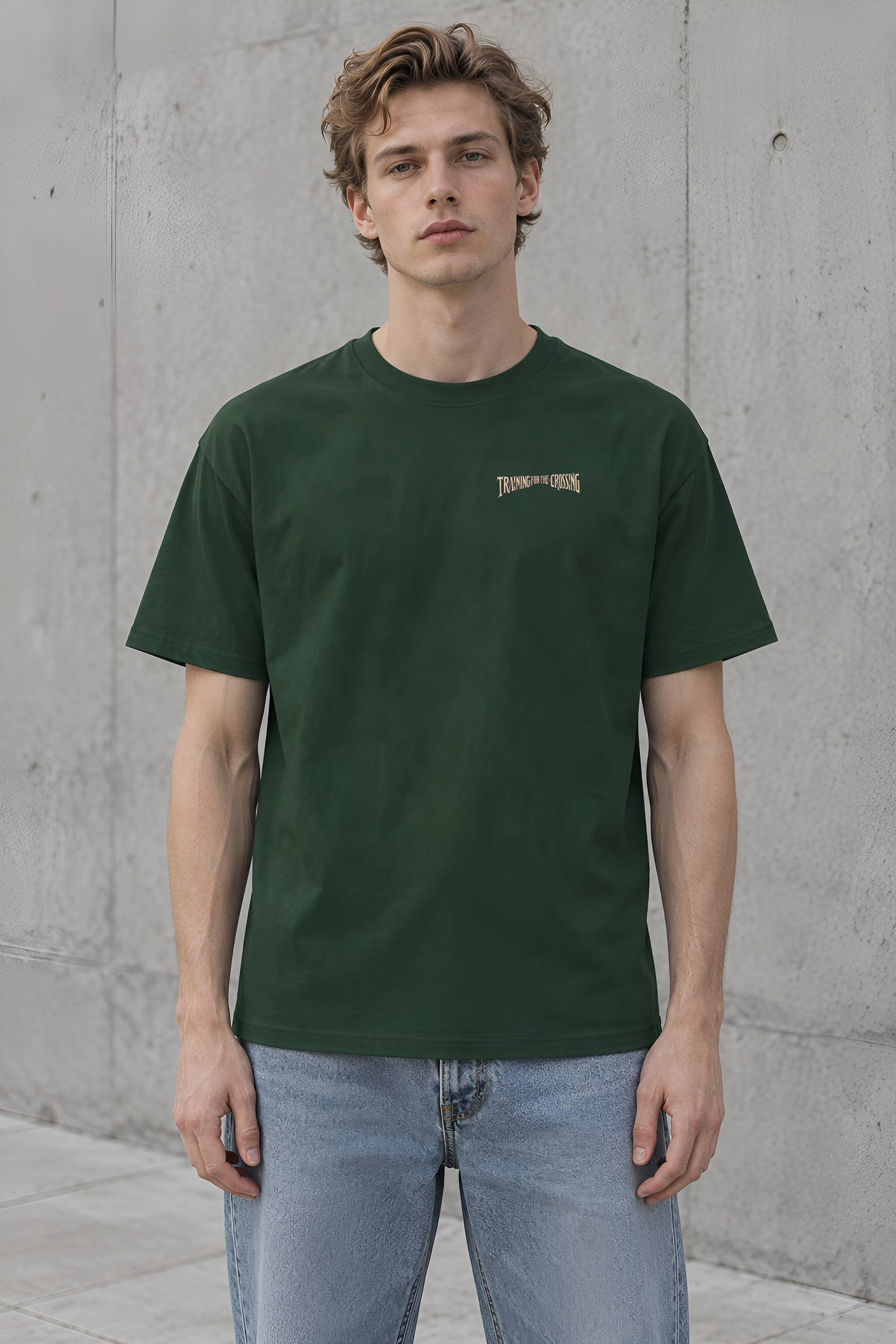"Training for the Crossing" Heavyweight Unisex Crewneck T-shirt