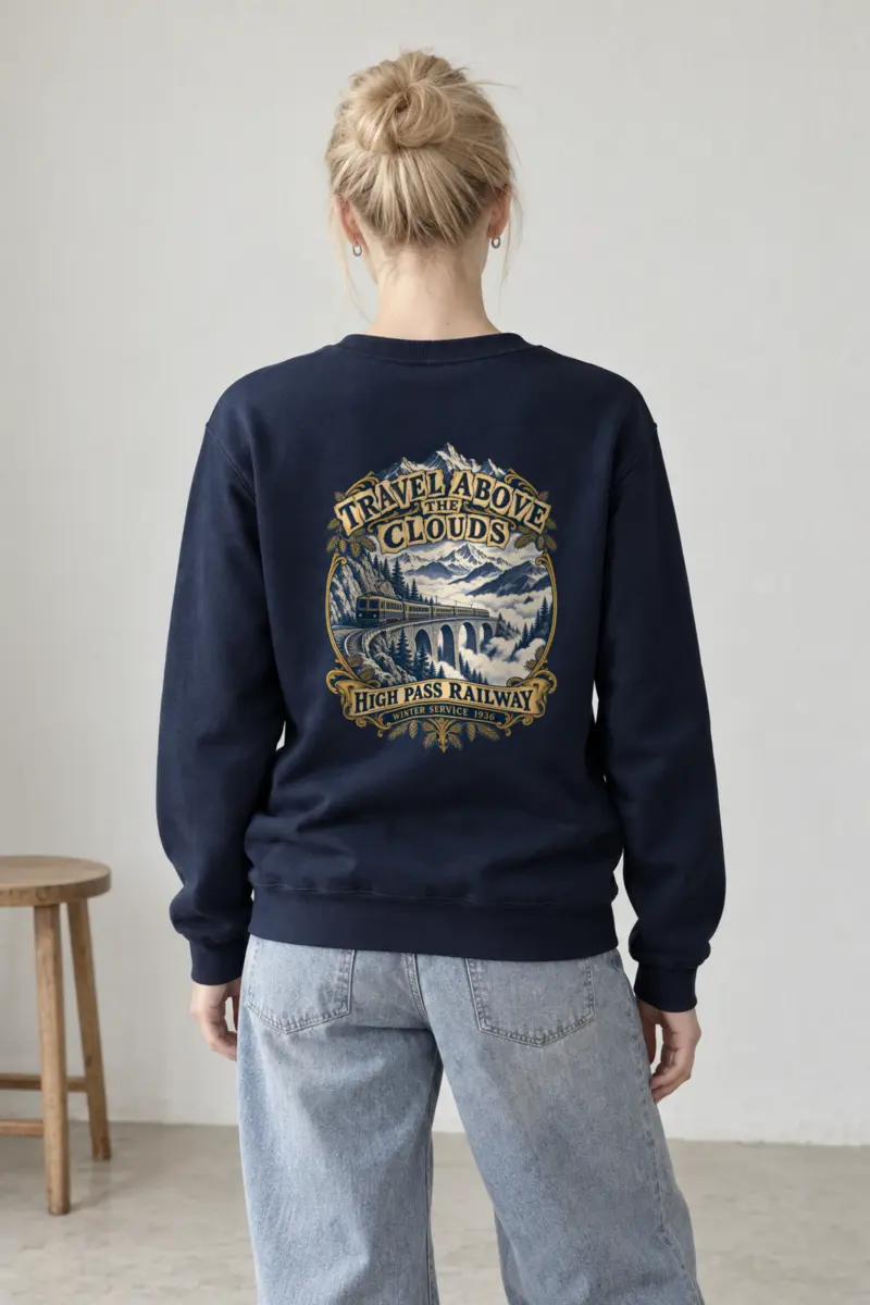 “Travel Above the Clouds” Heavy Blend Unisex Crewneck Sweatshirt