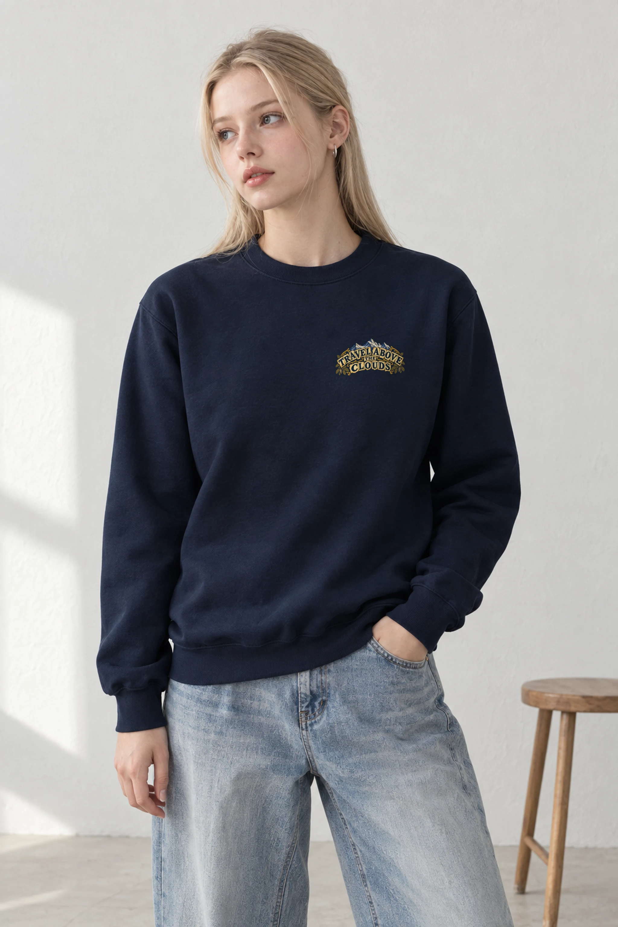 "Travel Above the Clouds" Heavy Blend Unisex Crewneck Sweatshirt