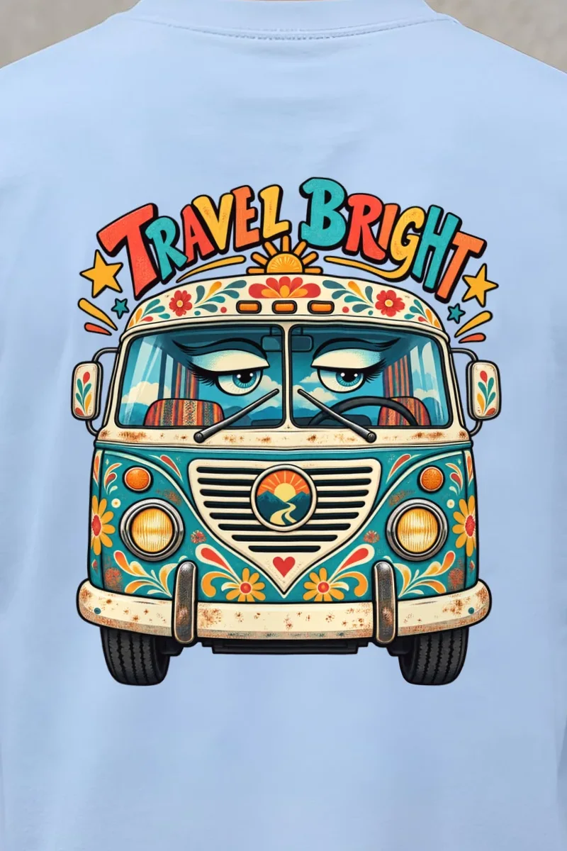 "Travel Bright" Heavyweight Unisex Crewneck T-shirt