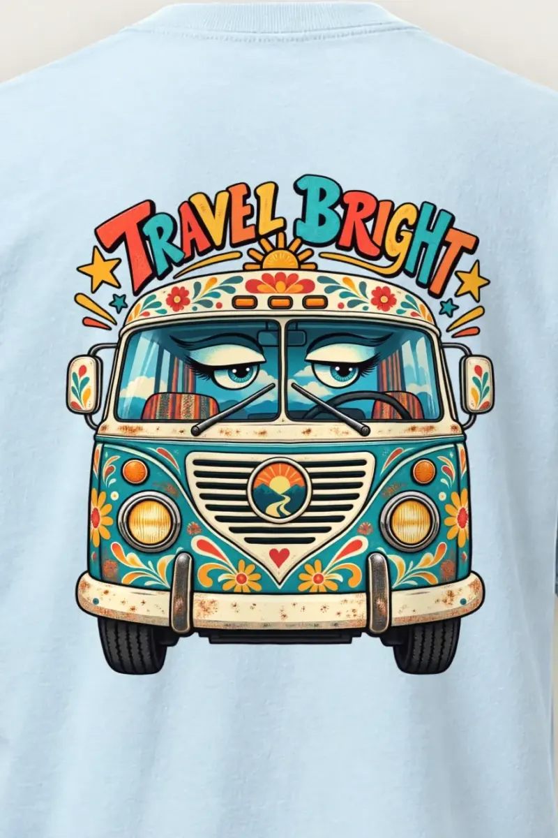 "Travel Bright" Heavyweight Unisex Crewneck T-shirt