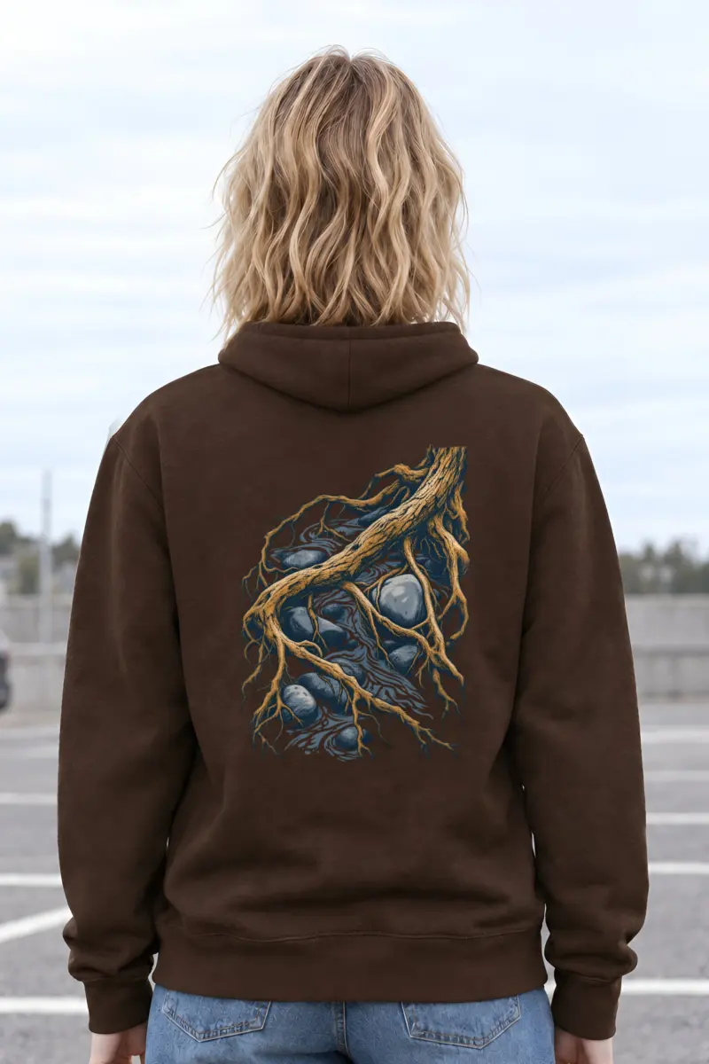 “Tree Roots Over River Stones” Heavy Blend Unisex Pullover Hoodie