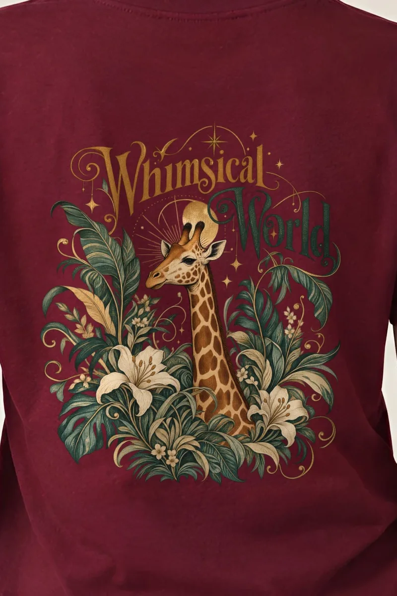 "Tropical Giraffe" Heavyweight Unisex Crewneck T-shirt