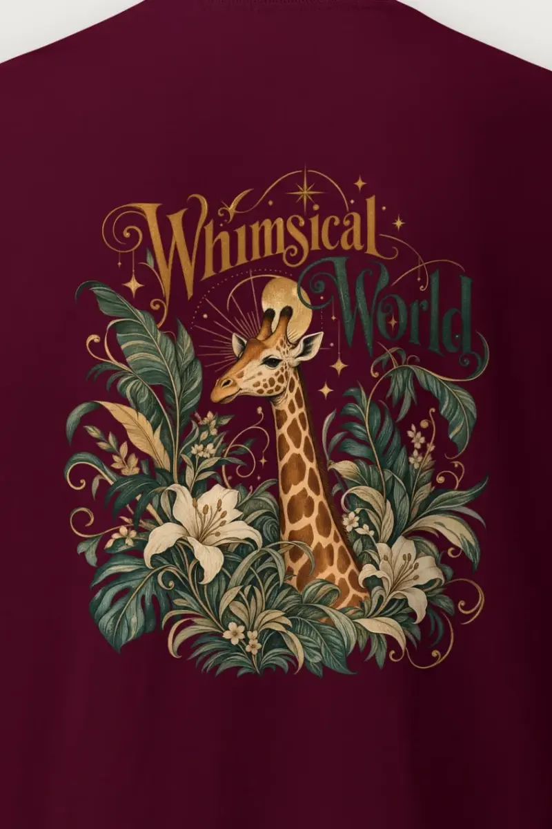 "Tropical Giraffe" Heavyweight Unisex Crewneck T-shirt