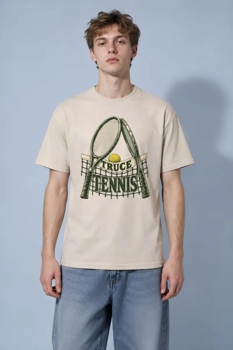 "Truce Tennis" Heavyweight Unisex Crewneck T-shirt