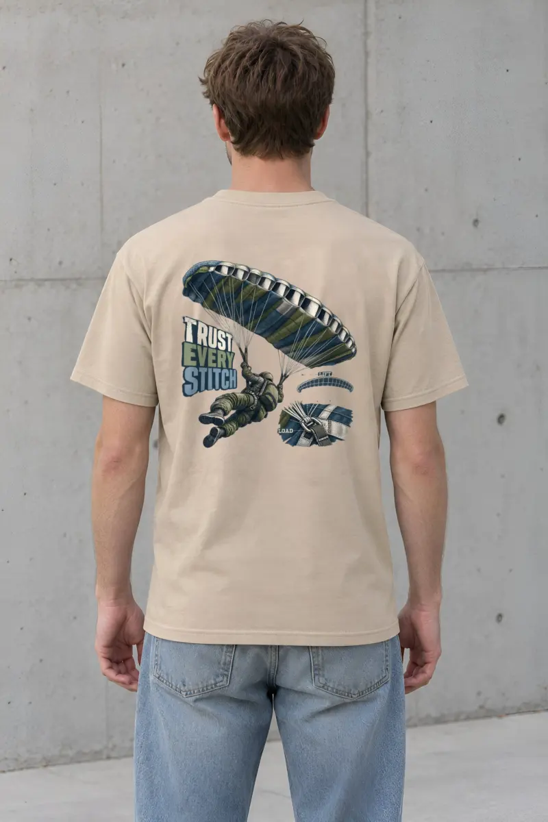 “Trust Every Stitch” Heavyweight Unisex Crewneck T-shirt