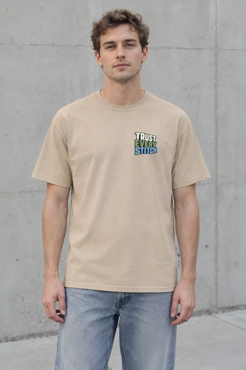 "Trust Every Stitch" Heavyweight Unisex Crewneck T-shirt