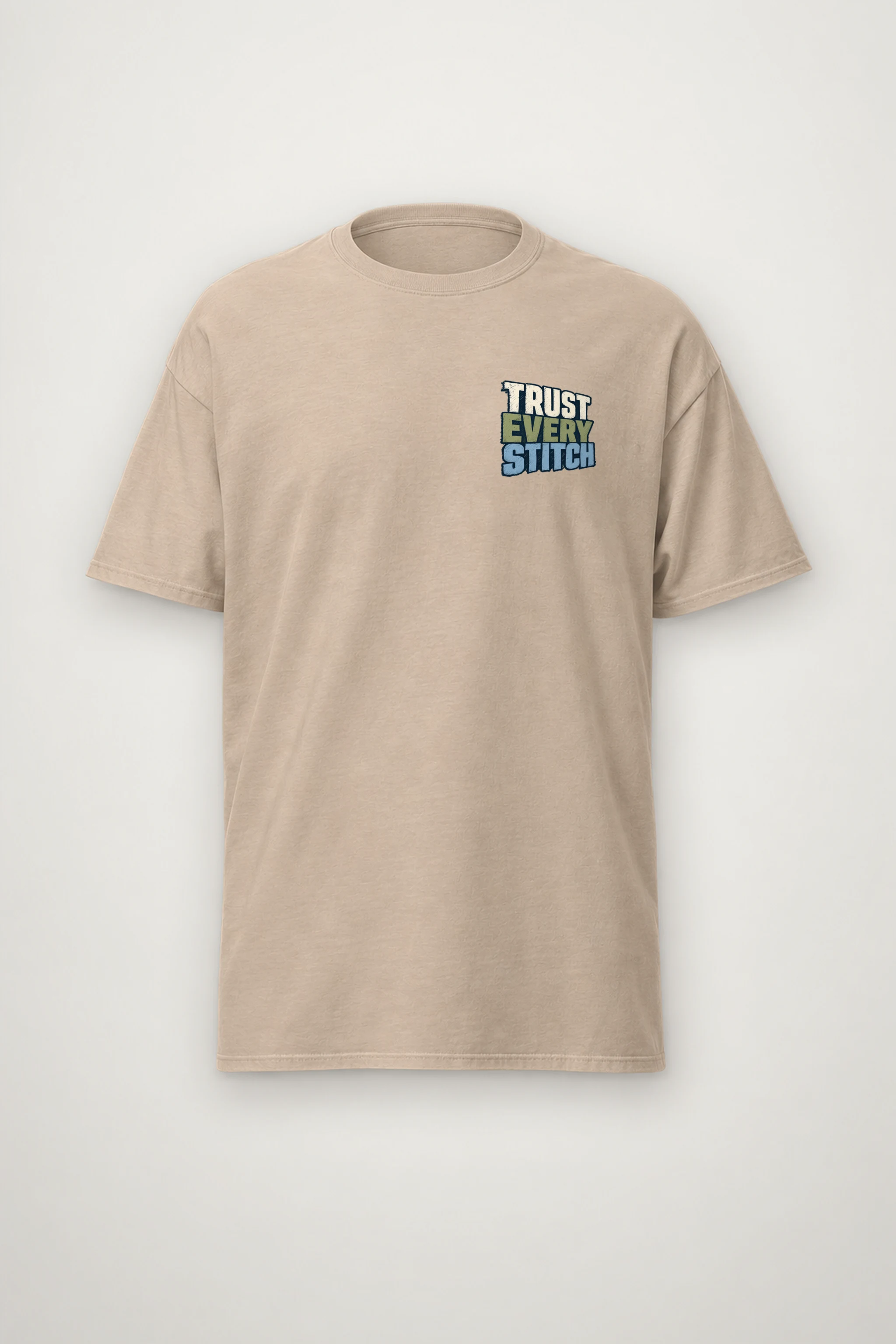 "Trust Every Stitch" Heavyweight Unisex Crewneck T-shirt