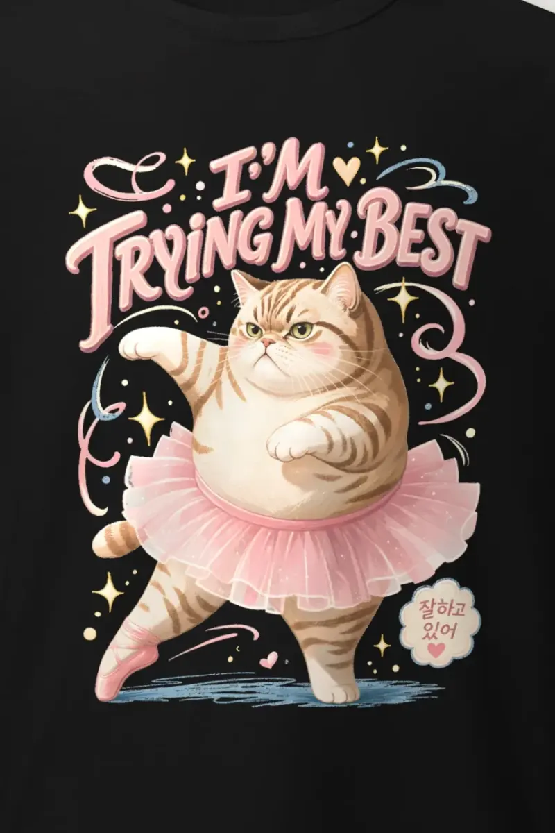 "Trying My Best" Heavyweight Unisex Crewneck T-shirt