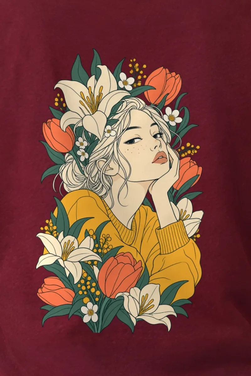 "Tulip Muse" Heavyweight Unisex Crewneck T-shirt