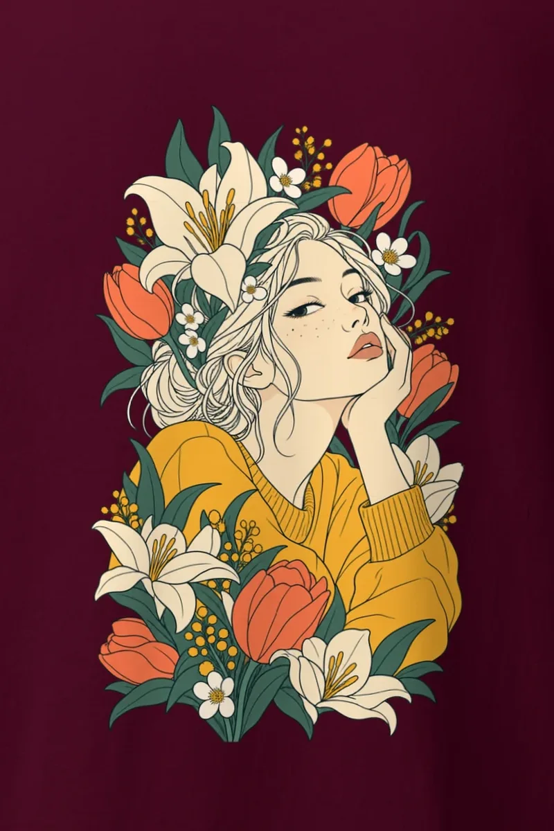 "Tulip Muse" Heavyweight Unisex Crewneck T-shirt