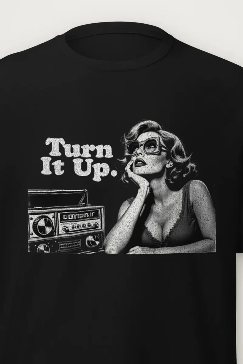 "Turn It Up" Heavyweight Unisex Crewneck T-shirt