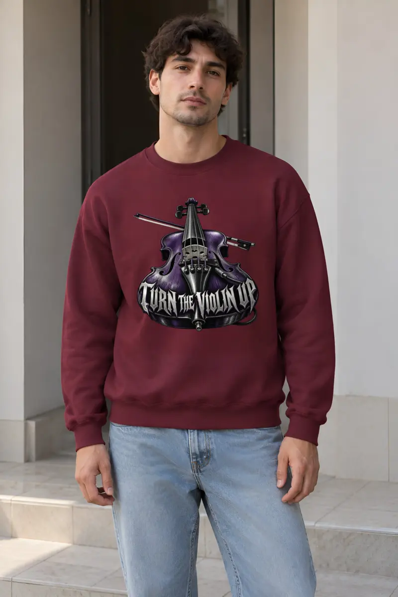 "Turn the Violin Up" Heavy Blend Unisex Crewneck Sweatshirt