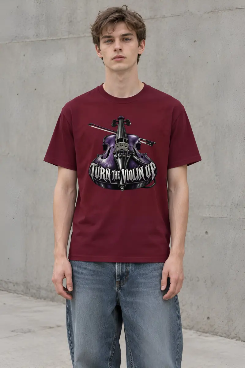 "Turn the Violin Up" Heavyweight Unisex Crewneck T-shirt