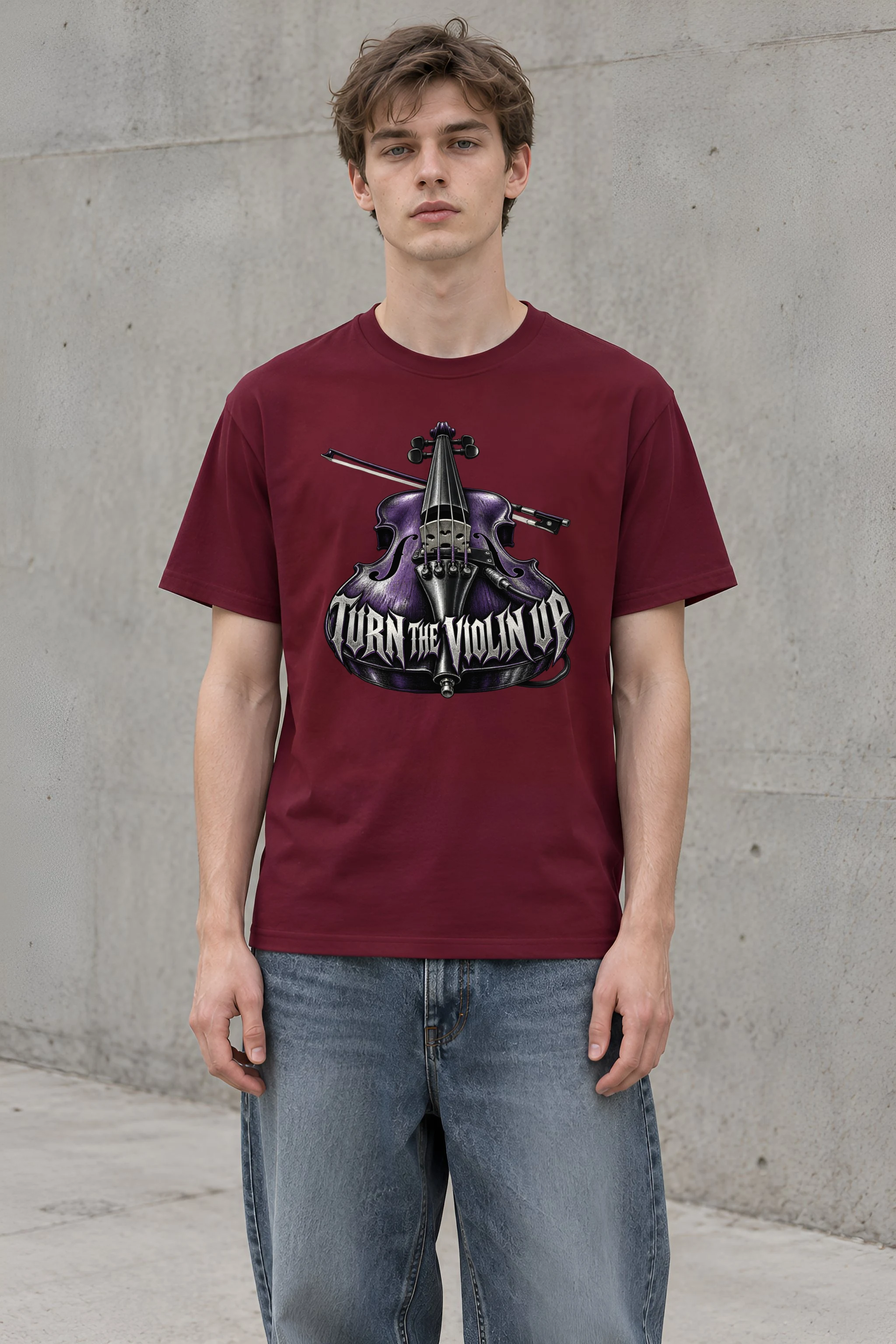 "Turn the Violin Up" Heavyweight Unisex Crewneck T-shirt