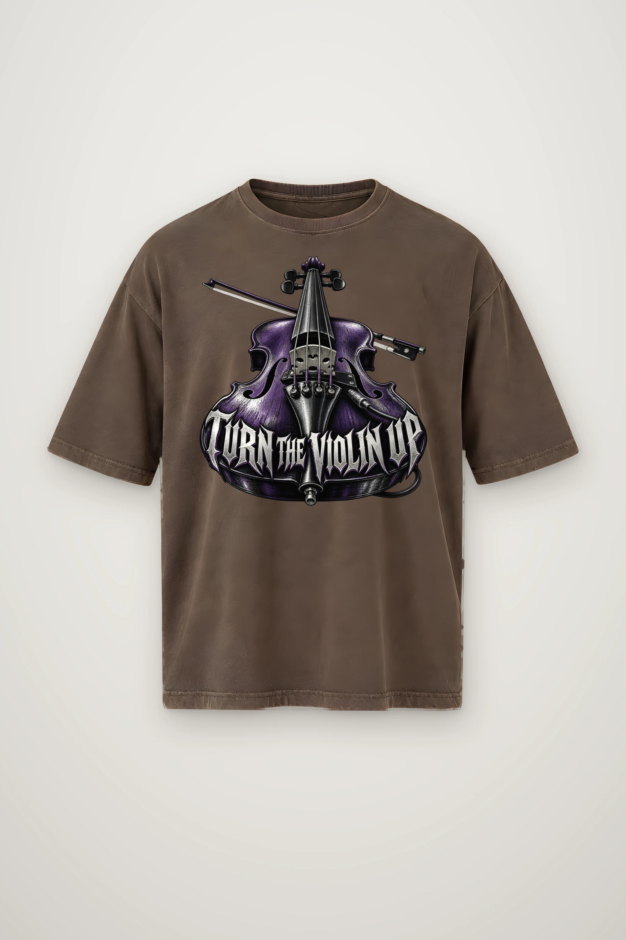 "Turn the Violin Up" Men's Oversized Heavyweight Crewneck T-Shirt