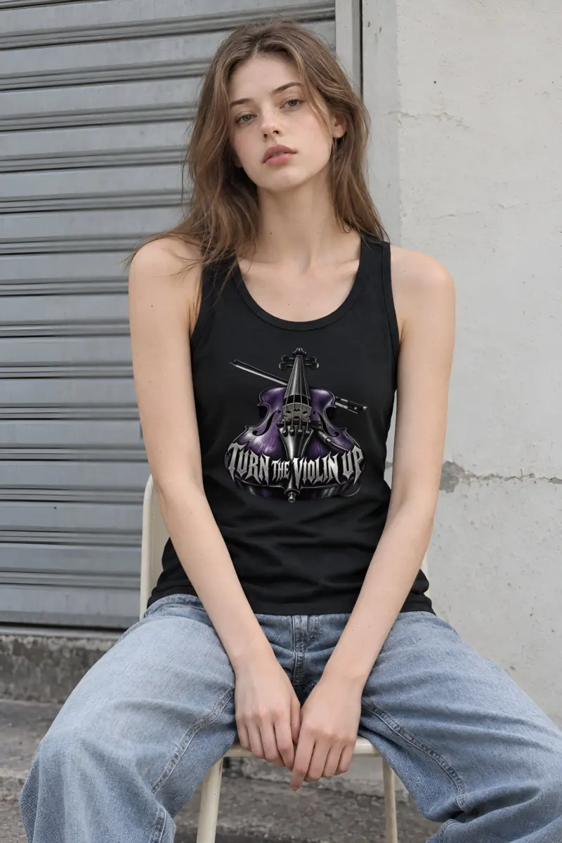 “Turn the Violin Up” Unisex Jersey Tank
