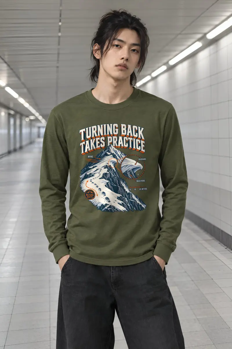 "Turning Back Takes Practice" Unisex Longsleeve T-shirt