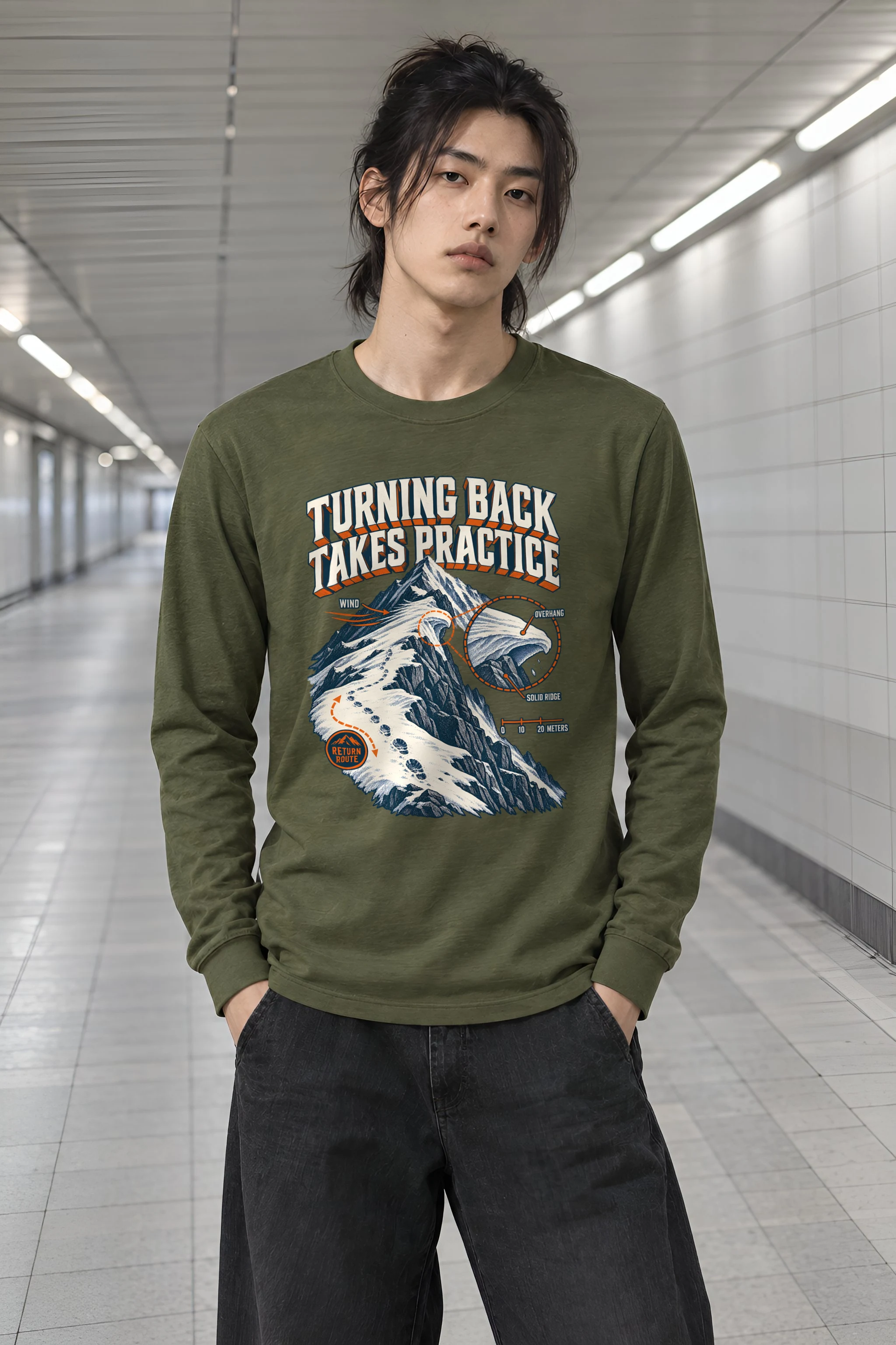 "Turning Back Takes Practice" Unisex Longsleeve T-shirt