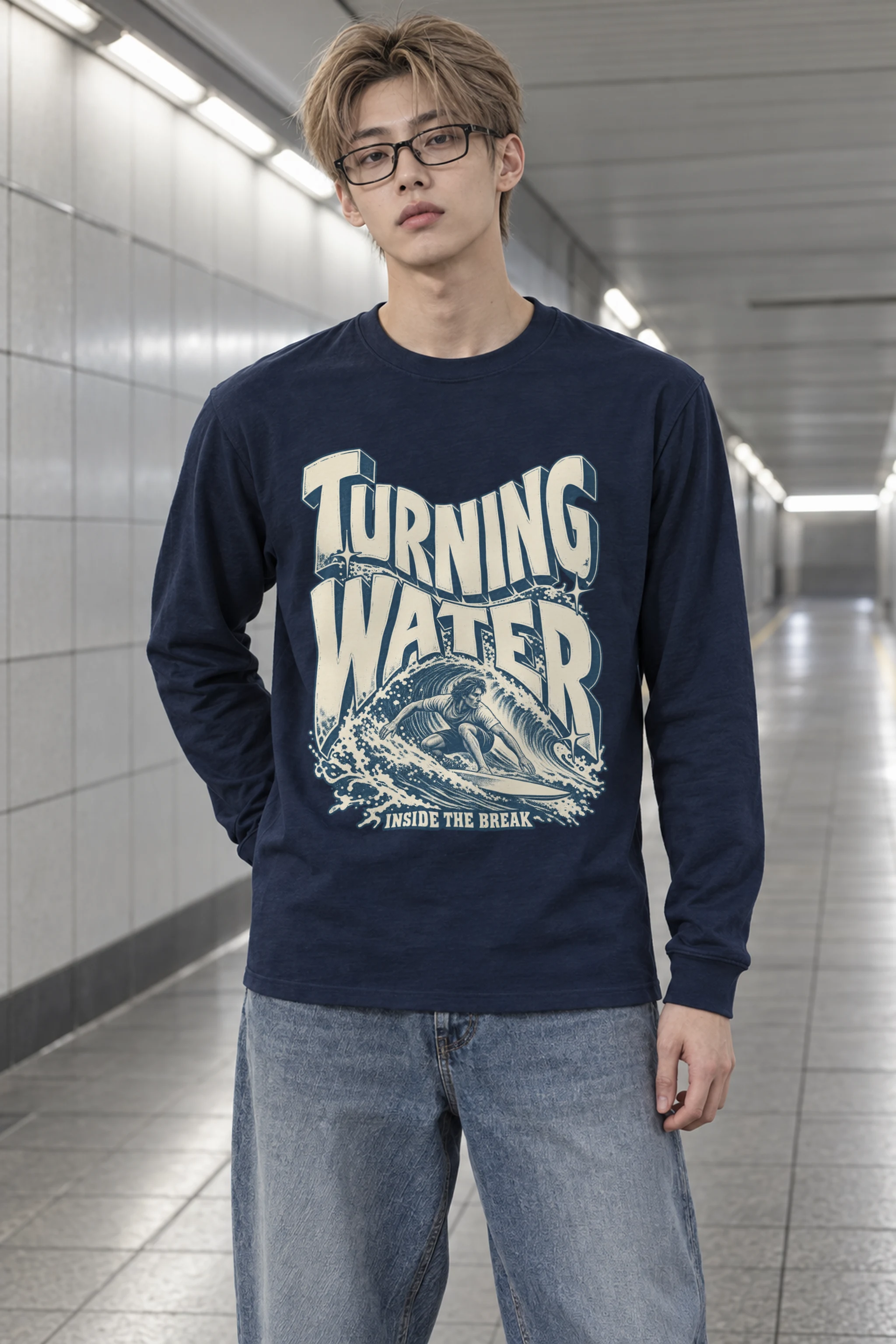 "Turning Water Inside The Break" Unisex Longsleeve T-shirt