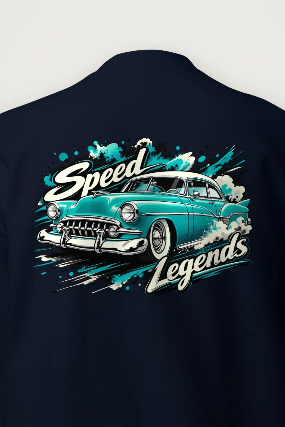 "Turquoise Roadster" Heavy Blend Unisex Crewneck Sweatshirt