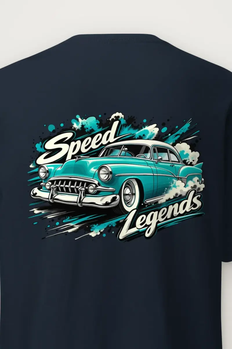 "Turquoise Roadster Rush" Heavyweight Unisex Crewneck T-shirt