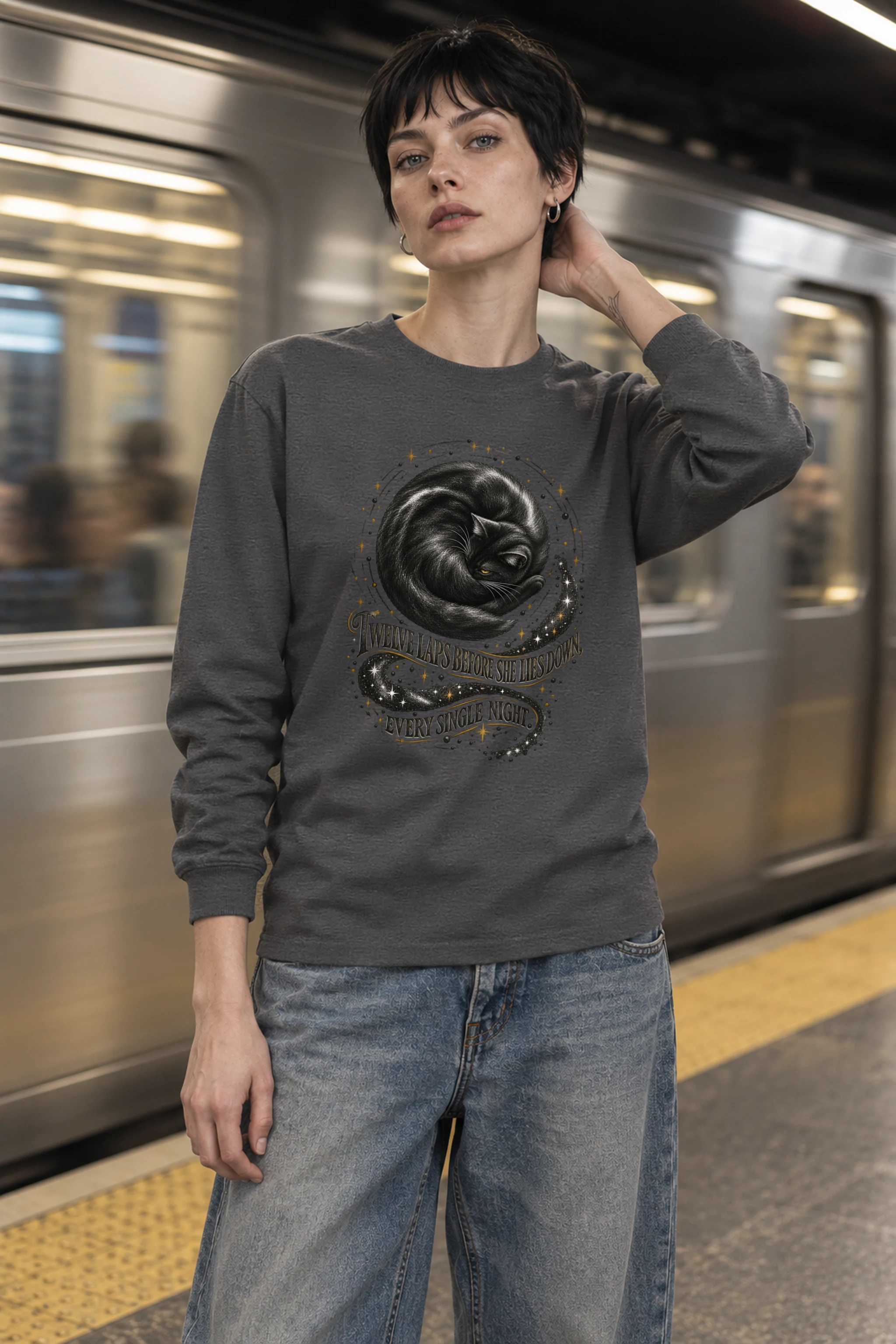 "Twelve Laps Before She Lies Down" Unisex Longsleeve T-shirt