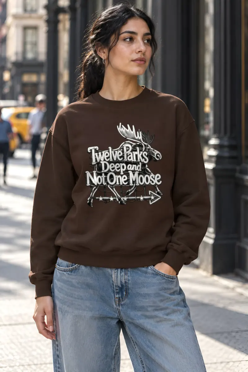 “Twelve Parks Deep and Not One Moose” Heavy Blend Unisex Crewneck Sweatshirt