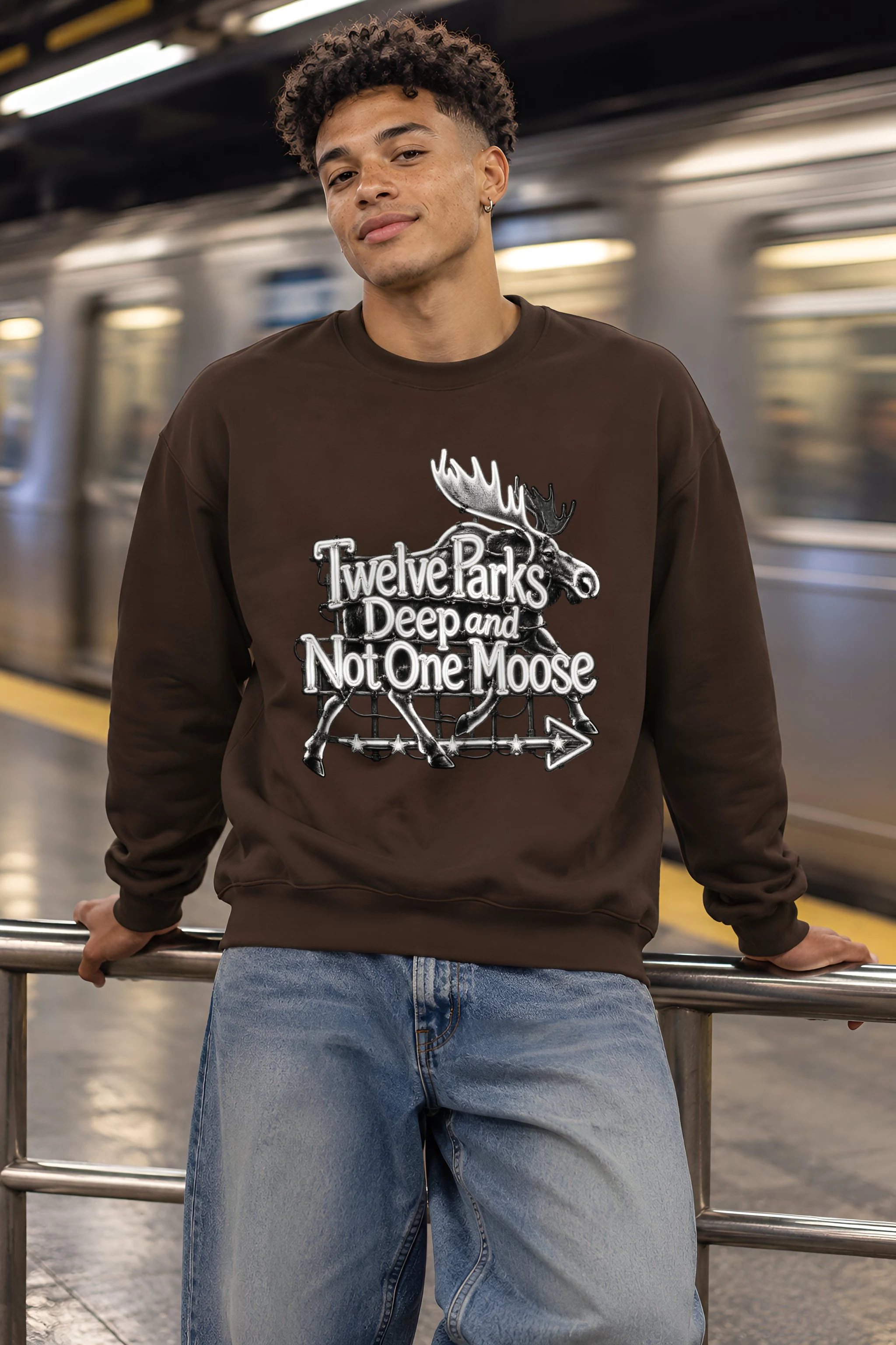 "Twelve Parks Deep and Not One Moose" Heavy Blend Unisex Crewneck Sweatshirt
