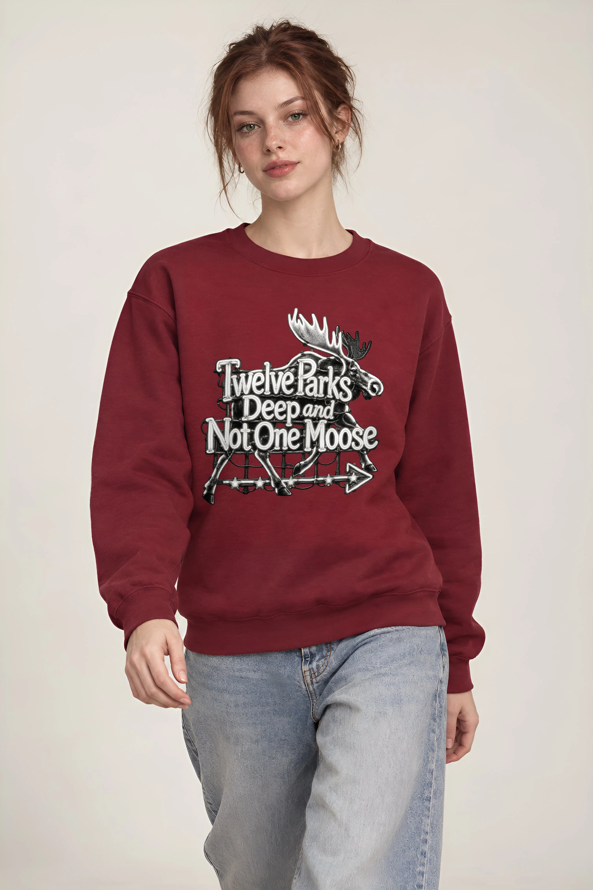 "Twelve Parks Deep and Not One Moose" Heavy Blend Unisex Crewneck Sweatshirt