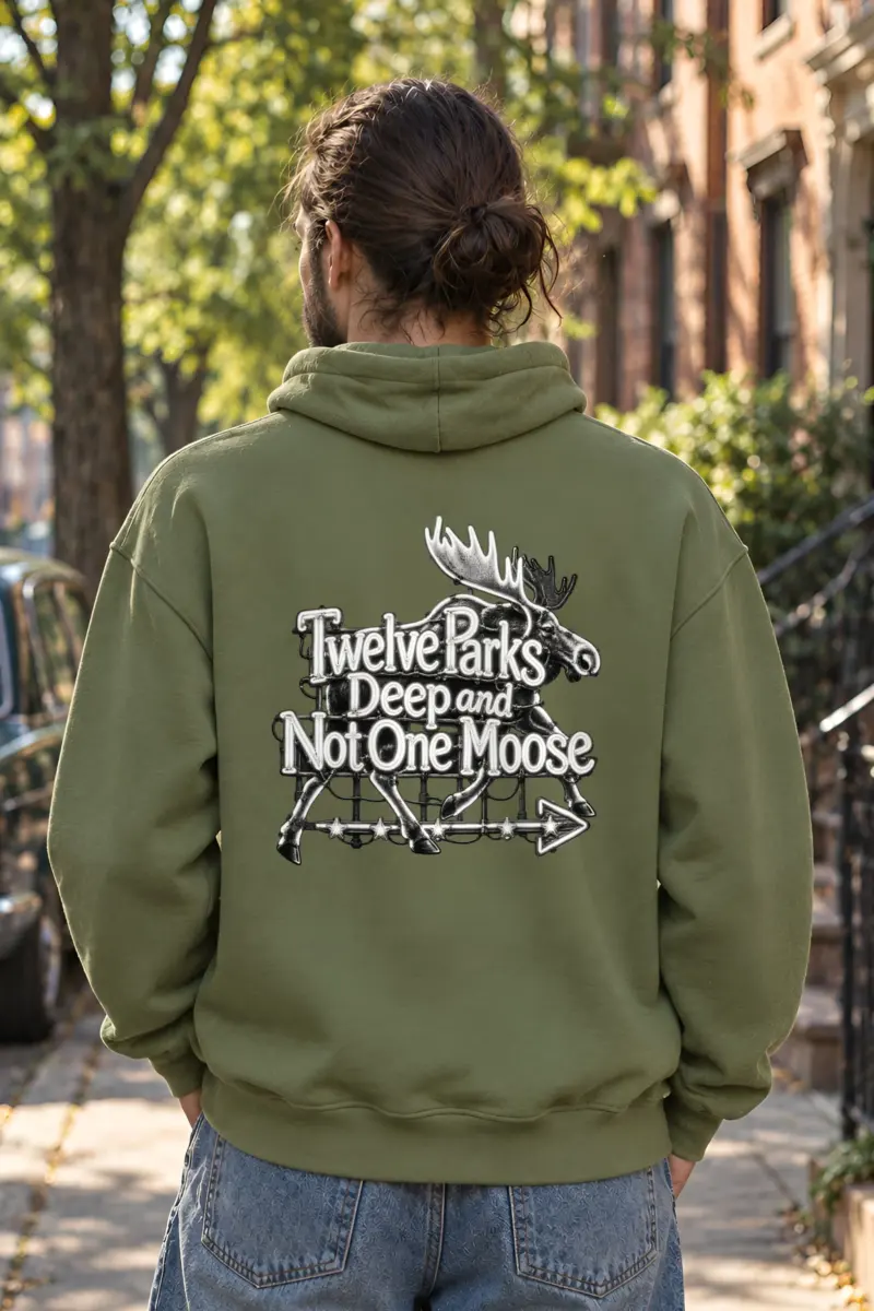 “Twelve Parks Deep and Not One Moose” Heavy Blend Unisex Pullover Hoodie