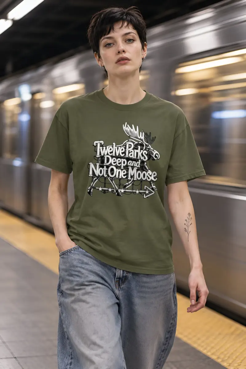 "Twelve Parks Deep and Not One Moose" Heavyweight Unisex Crewneck T-shirt