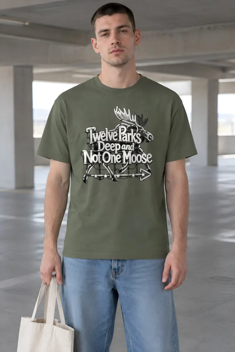 "Twelve Parks Deep and Not One Moose" Heavyweight Unisex Crewneck T-shirt