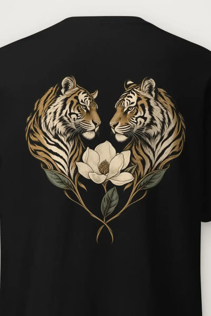 "Twin Tigers Crest" Heavyweight Unisex Crewneck T-shirt
