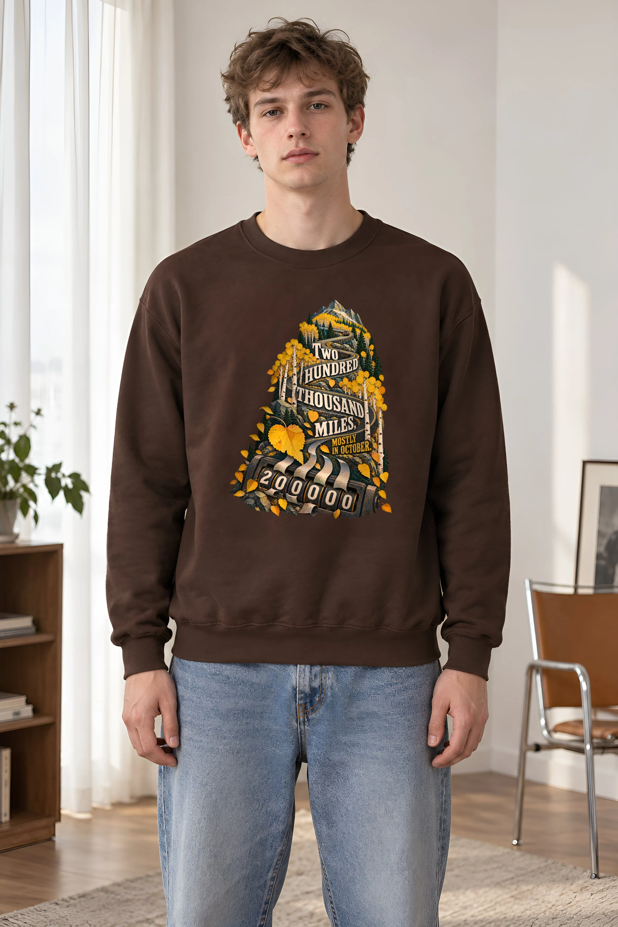 "Two Hundred Thousand Miles" Unisex Crewneck Sweatshirt