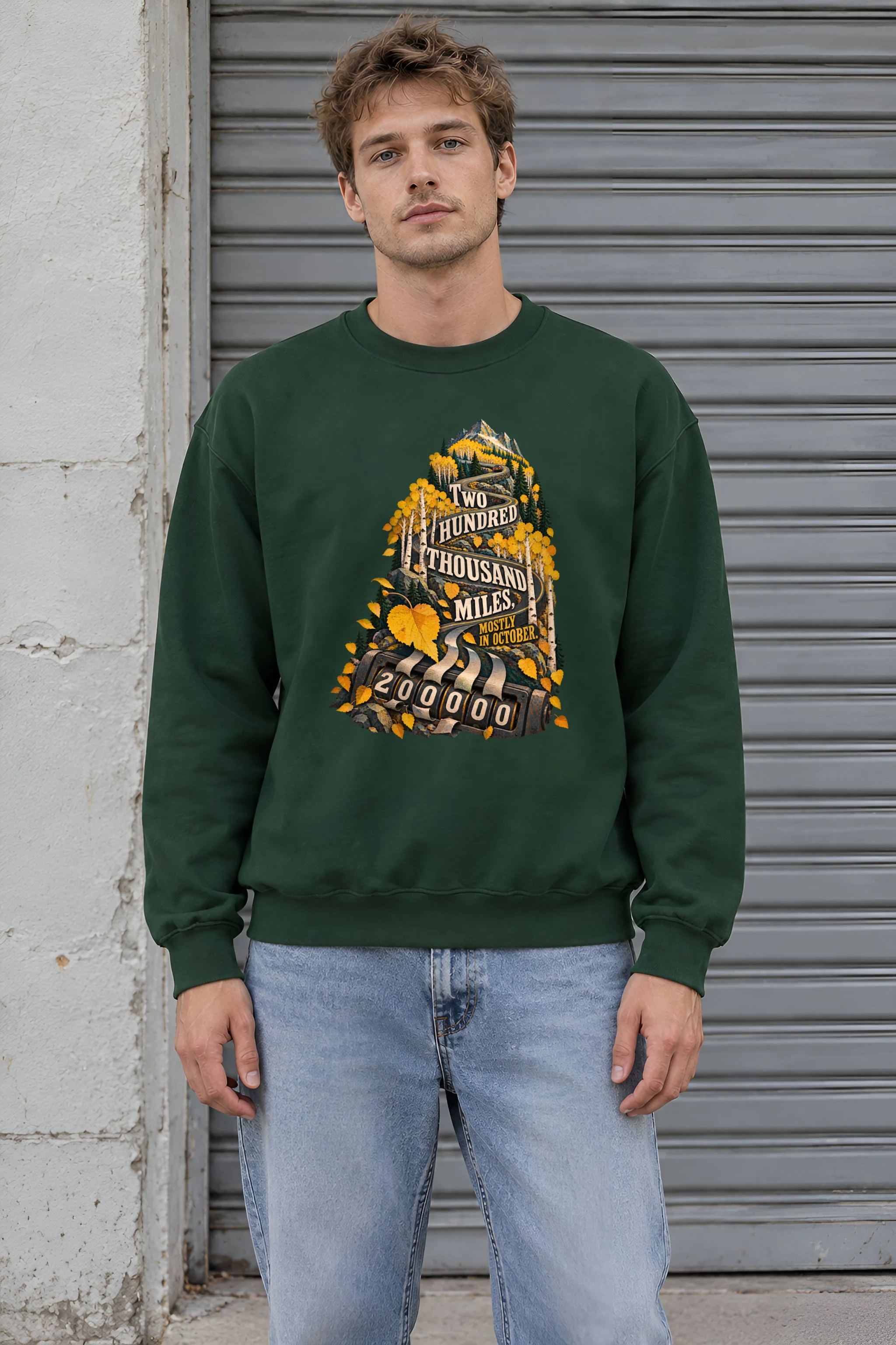 "Two Hundred Thousand Miles" Unisex Crewneck Sweatshirt